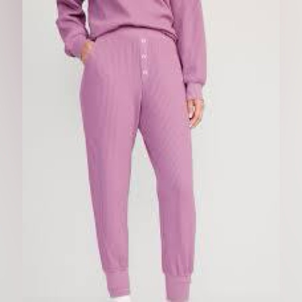 Old Navy Waffle Knit Pajama Jogger and Crop Top Set SIZE 3X color Bilberry